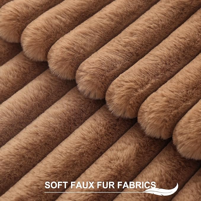 Pallene Faux Fur Plush Throw Pillow Covers 24x24 Set of 2, Luxury Soft Fluffy - Image 2