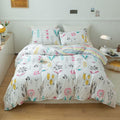mixinni Flowers Duvet Cover for Teenage Girls Queen Size Floral Leaf Printed by mixinni