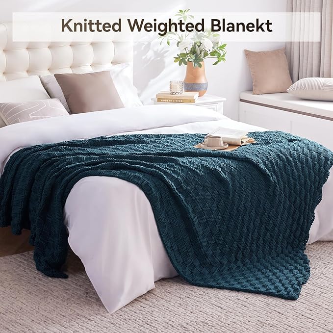 Knitted Weighted Blanket Kids, No Beads Heavy Blanket 36” x 48'' 5lbs, - Image 6