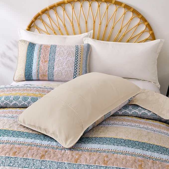 WONGS BEDDING Boho Quilt Set Twin Size - Image 8