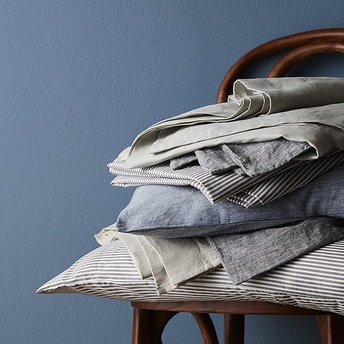 Queen Sheets Stripe Grey - Image 6