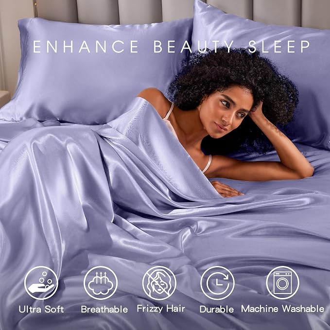 FreshCulture Satin Sheets Twin XL Bed Set - Image 7