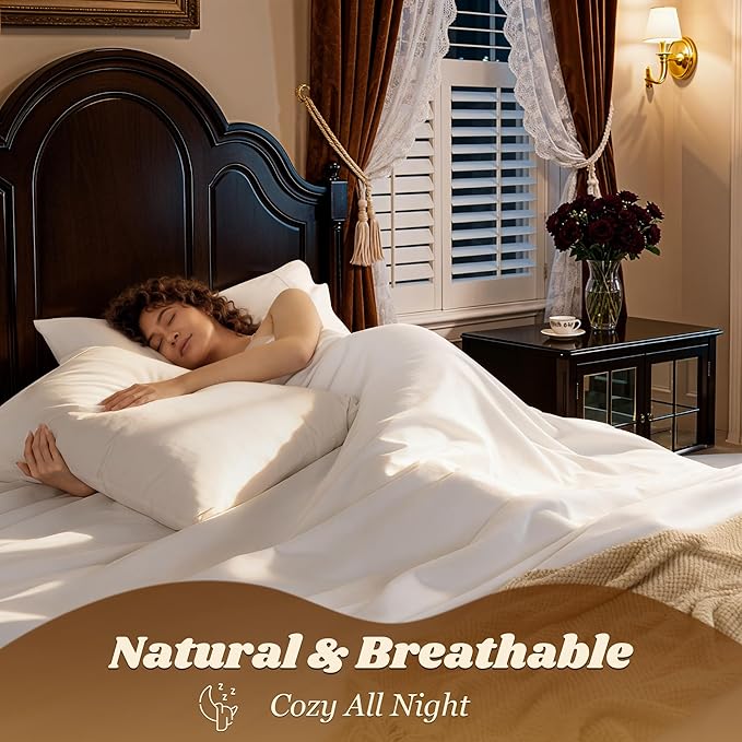 LBRO2M 100% Cotton Sheets Set Deep Pocket 19", 1000 Thread Count California - Image 5