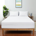 King Size Striped Fitted Sheet Only White Color, 100% Egyptian Cotton 600 by ShunjieHome