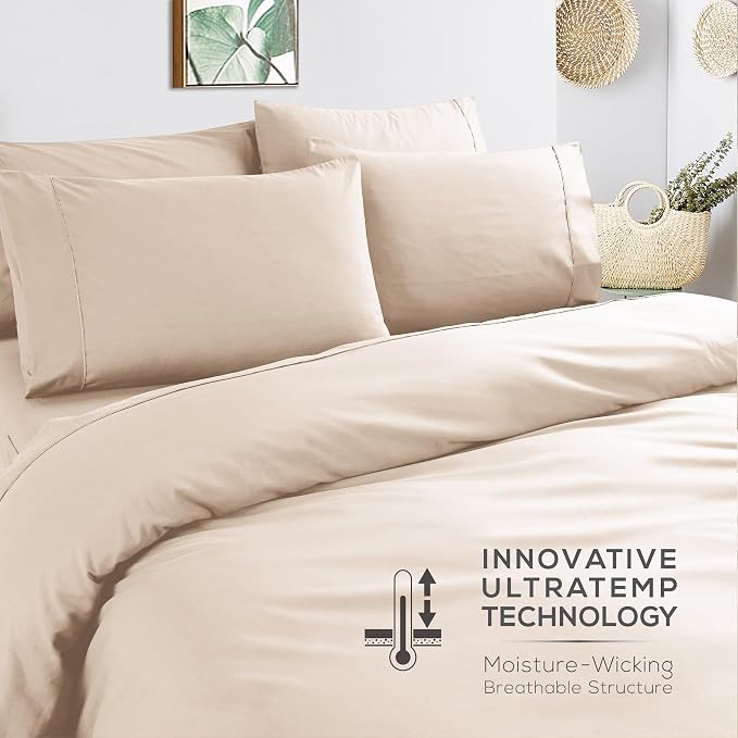 Mueller Luxury 6 PC Full Size Bed Sheets, Super Soft 1800, Deep Pocket up to - Image 6