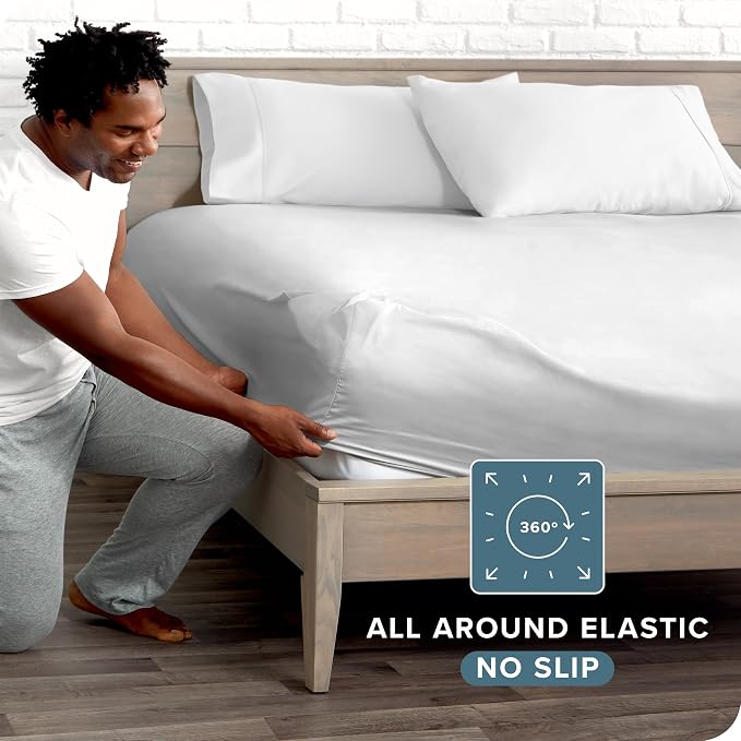 Bare Home Fitted Bottom Sheet King Size - Image 3