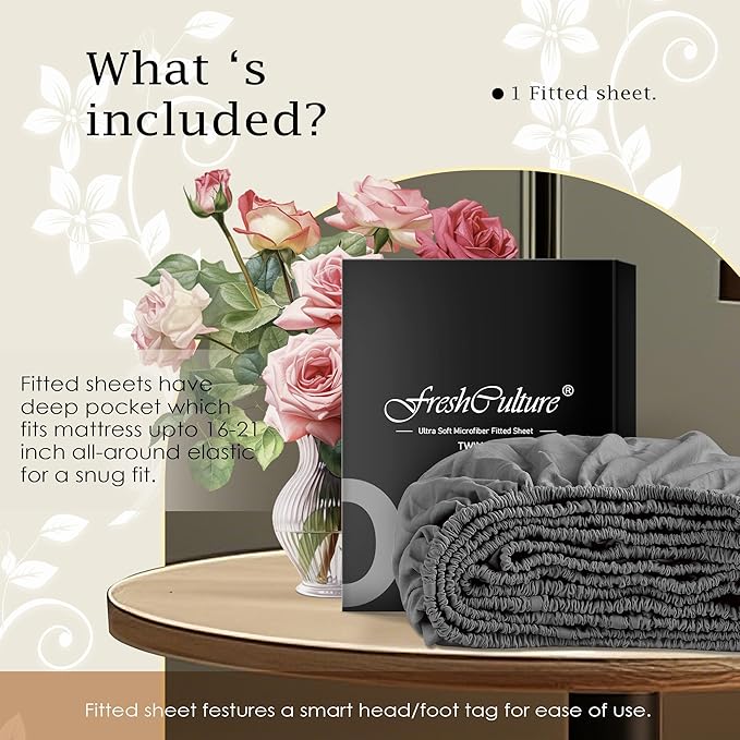 FreshCulture Twin XL Fitted Sheet Only – Premium Hotel-Quality Fitted Sheet - Image 5
