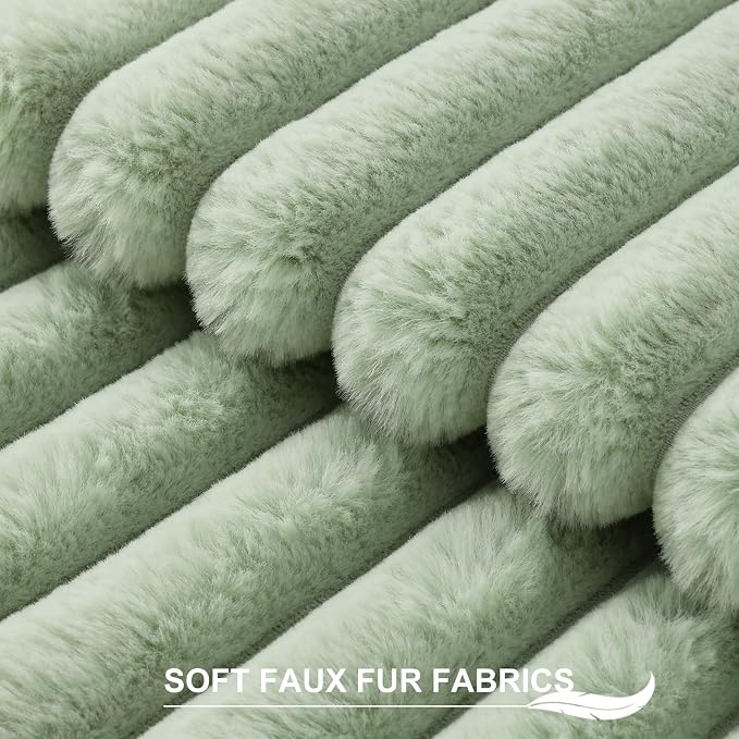 Pallene Faux Fur Plush Throw Pillow Covers 26x26 Set of 2, Luxury Soft Fluffy - Image 2