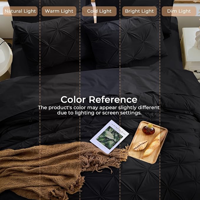Sasttie Twin Comforter Set, 5-Piece Bed in a Bag, Pintuck Bedding Sets - Image 8