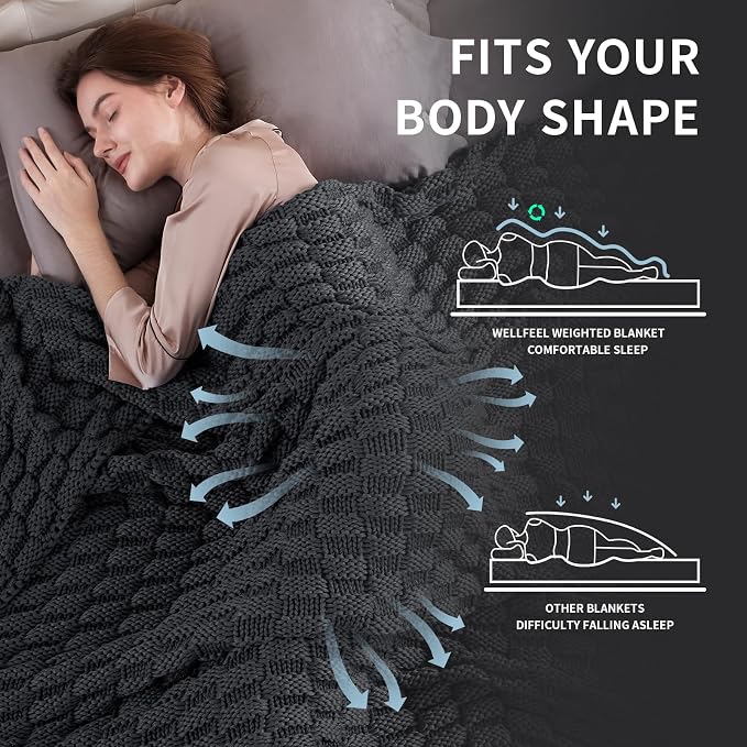 Knitted Weighted Blanket Kids, No Beads Heavy Blanket 40” x 60'' 7lbs, - Image 3