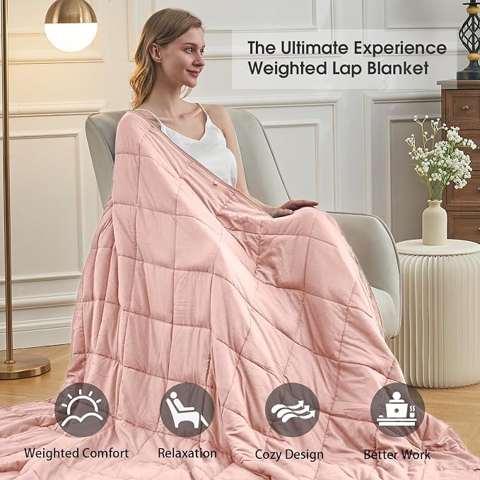 Pink Weighted Blanket for Adults 20lbs, Queen Size Cooling Heavy Throw Blanket - Image 3
