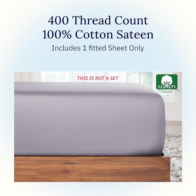California Design Den Queen Fitted Sheet Deep Pocket, Soft 400 Thread Count - Image 3