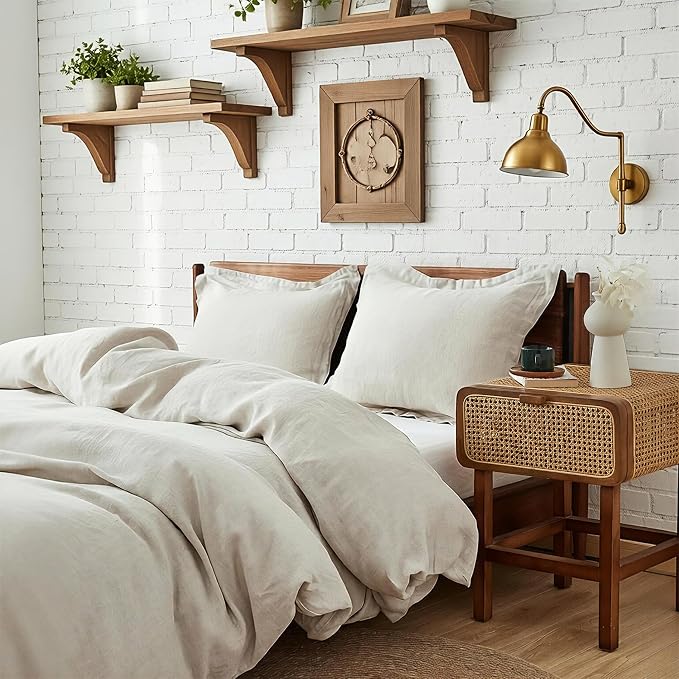 Simple&Opulence 100% Linen Duvet Cover Set 3pcs Basic Style Natural French by SimpleOpulence