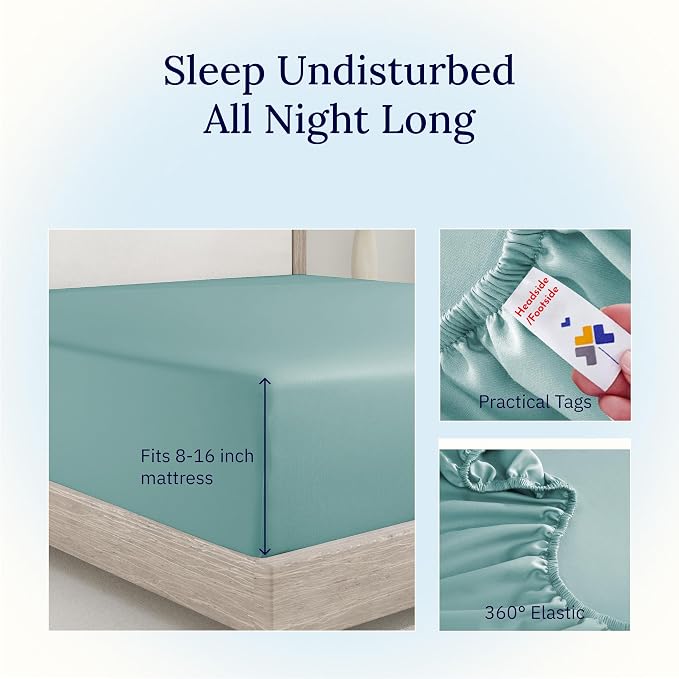 California Design Den Fitted Bed Sheets Queen, Deep Pocket Soft 400 Thread - Image 6