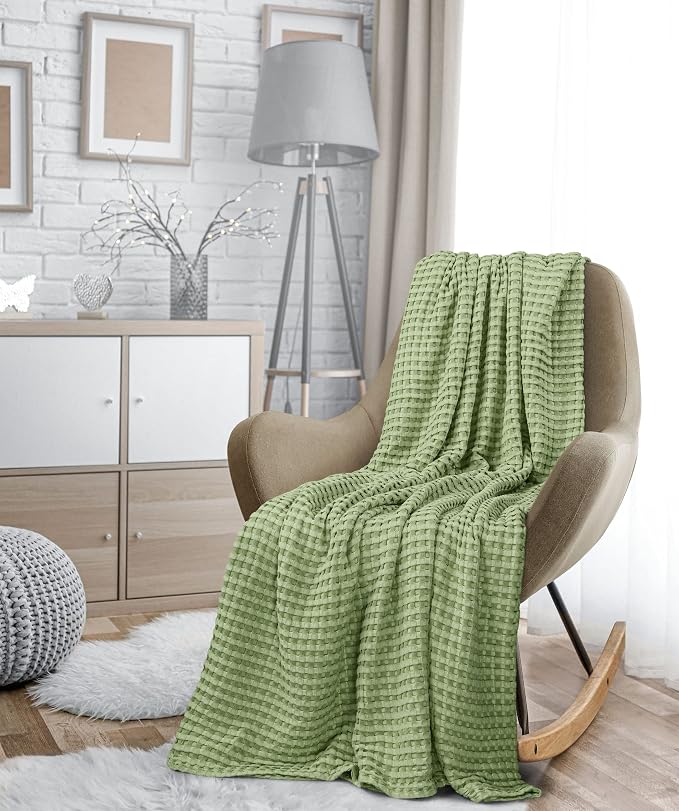 Utopia Bedding 100% Cotton Waffle Weave Blanket Twin Size - Image 8