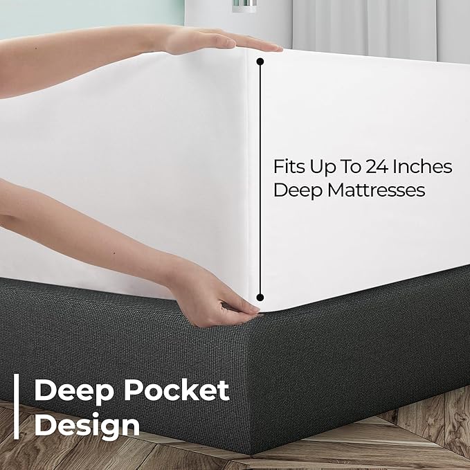 Royale Linens Extra Deep Pocket Full Fitted Sheet Only - Image 4