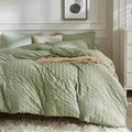 JELLYMONI Light Green Duvet Cover Full Size, Soft Breathable Seersucker Duvet by JELLYMONI