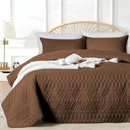akkialla Twin Size Quilt Bedding Set, Modern Style Geoetric Pattern Coverlet Set by akkialla