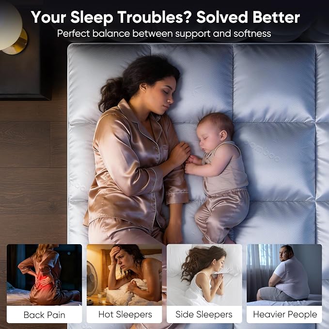 5 Inch California King Mattress Topper, Memory Foam Mattress Toppers -2.5" Gel - Image 3