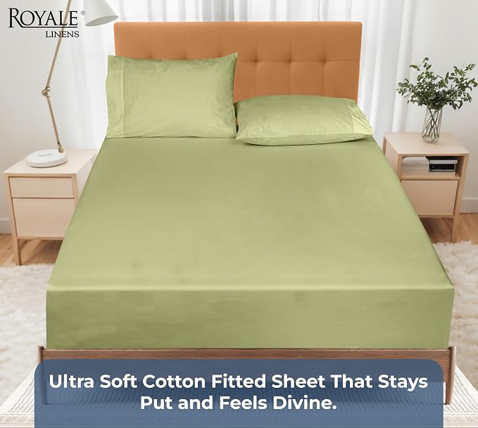 Royale Linens 100% Organic Cotton Fitted Sheet - Image 5