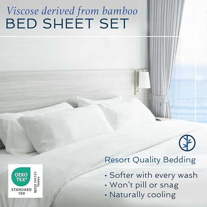 Hotel Sheets Direct 100% Viscose Derived from Bamboo Sheets King Size - Image 2