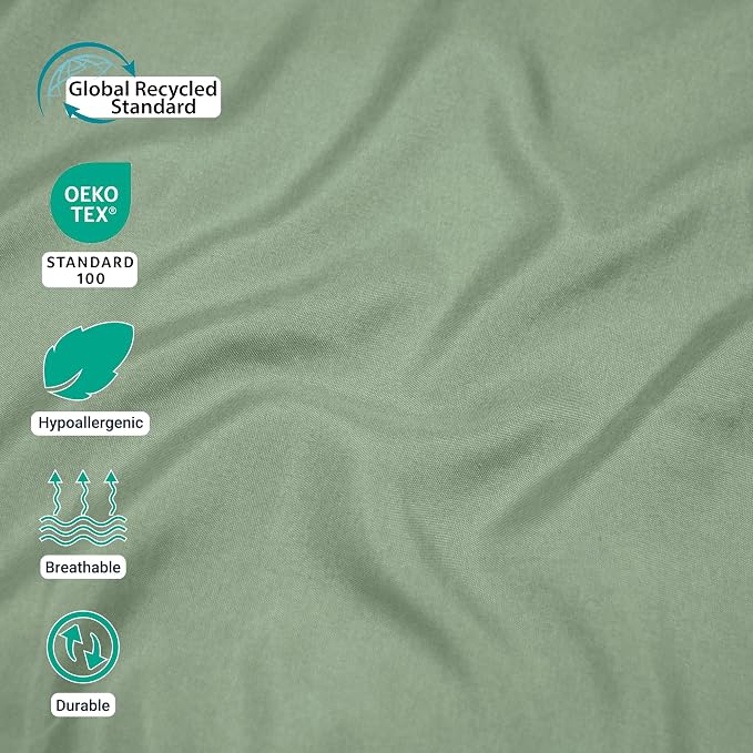 ZPECC Full Flat Sheet Only 1 Pack, Durable Sage Green Top Bed Sheets - Image 2