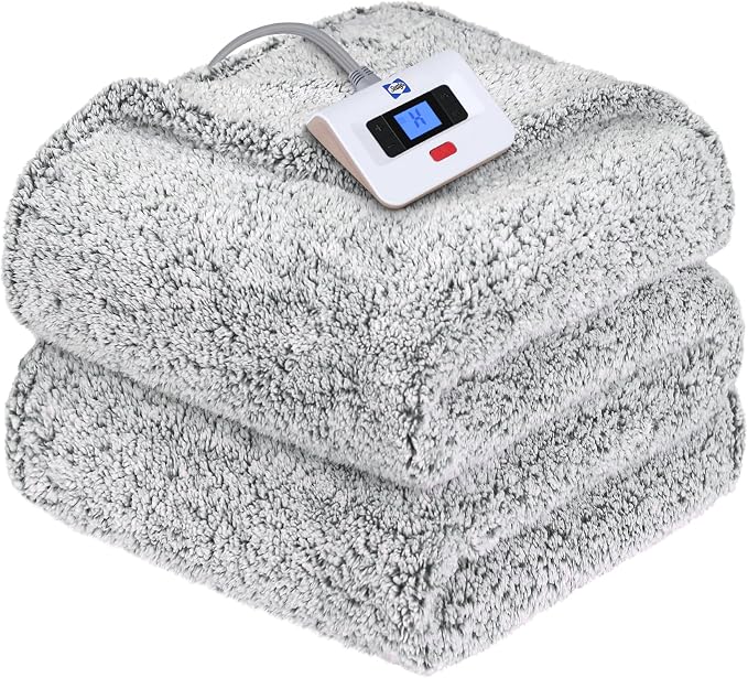 Sealy Electric Blanket Twin Size, Soft Sherpa Heated Blanket Single Control by Sealy