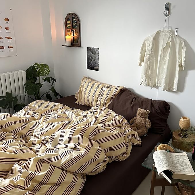mixinni Retro Striped Duvet Cover Set California King - Image 3