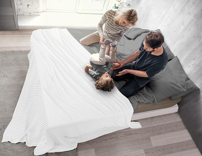 Utopia Bedding 100% Cotton Waffle Weave Blanket Twin Size - Image 3