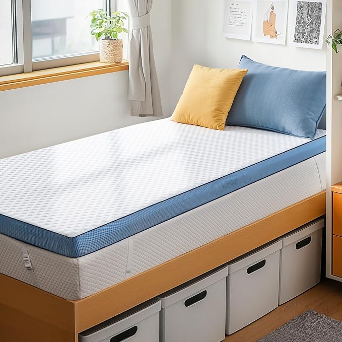 PERLECARE 3 Inch Firm Mattress Topper Twin XL, Cooling Gel-Infused & Bamboo by PERLECARE-Becausewecare%E2%80%A6