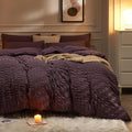 JELLYMONI Purple Duvet Cover Full Size, Soft Breathable Seersucker Duvet Cover by JELLYMONI