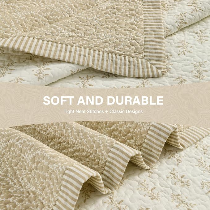 SahSahCasa Quilt Set King Size, 100% Cotton Quilt Bedding Set Bedspread - Image 7