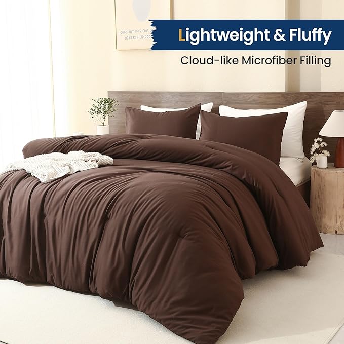 Paxrac Earthy Brown Comforter Twin/Twin XL Size, Neutral 2 Pieces Comforter Set - Image 3