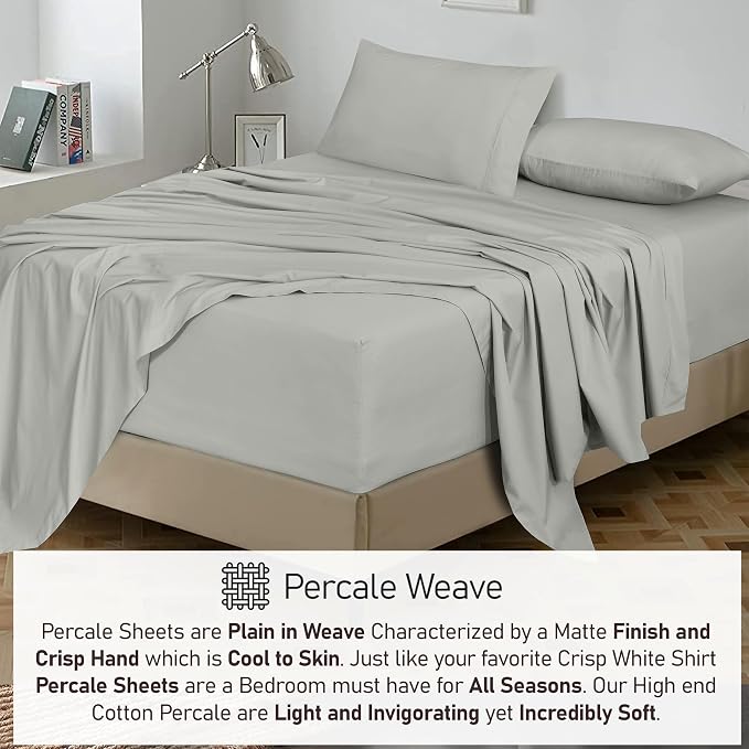 RUVANTI 100% Cotton Sheets – Twin Size Percale Bedding, Cooling & Breathable - Image 6