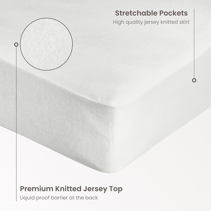 Bioweaves Organic Cotton Jersey Full Size Waterproof Mattress Protector |54" x - Image 3