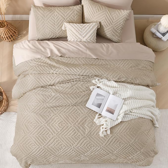 Andency Khaki Comforter Full Size, 3 Pieces Boho Lightweight Fluffy Bedding - Image 7