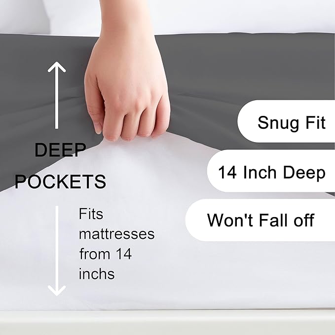 Hotella 100% Microfiber Ultra Soft 60"x80" Queen Size Fitted Sheet Only - Image 2
