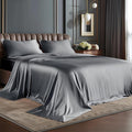 BEDELITE Satin Sheets Twin XL Size Bed Set, Luxury Soft Dark Grey Silky Sheet by BEDELITE