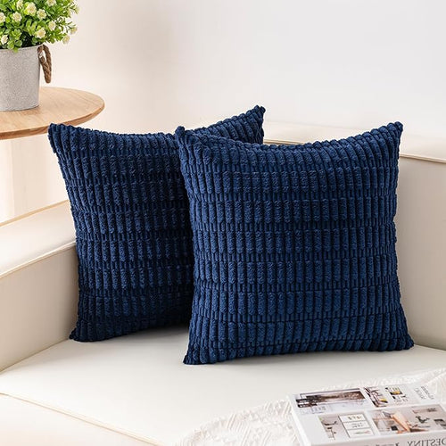 Aegero Pack of 2 Corduroy Decorative Throw Pillow Covers 16x16 Inch Soft by Unknown