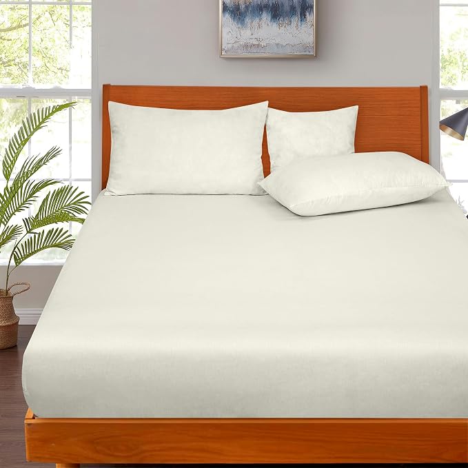 ROYALE LINENS 300 Thread Count 100% Long Staple Combed Cotton Fitted Sheet Full - Image 5