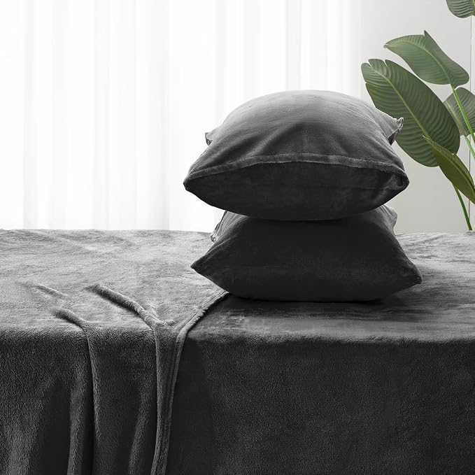 BEDELITE Flannel Sheets Full Size Dark Gray - Image 7