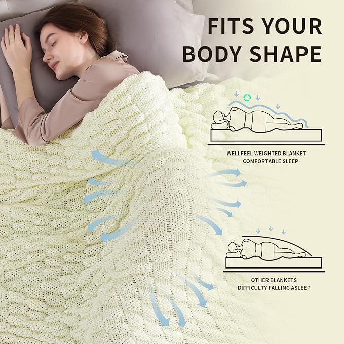 Knitted Weighted Blanket for Adult, No Beads Heavy Blanket 60” x 80'' 17lbs - Image 3