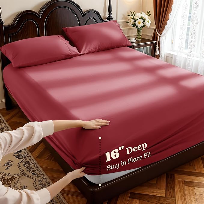 LBRO2M 1000 Thread Count 100% Egyptian Cotton Sheets Set California King Size - Image 4