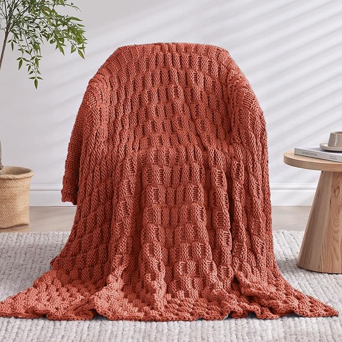 Knitted Weighted Blanket for Adult, No Beads Heavy Blanket 50” x 60'' 7lbs - Image 9