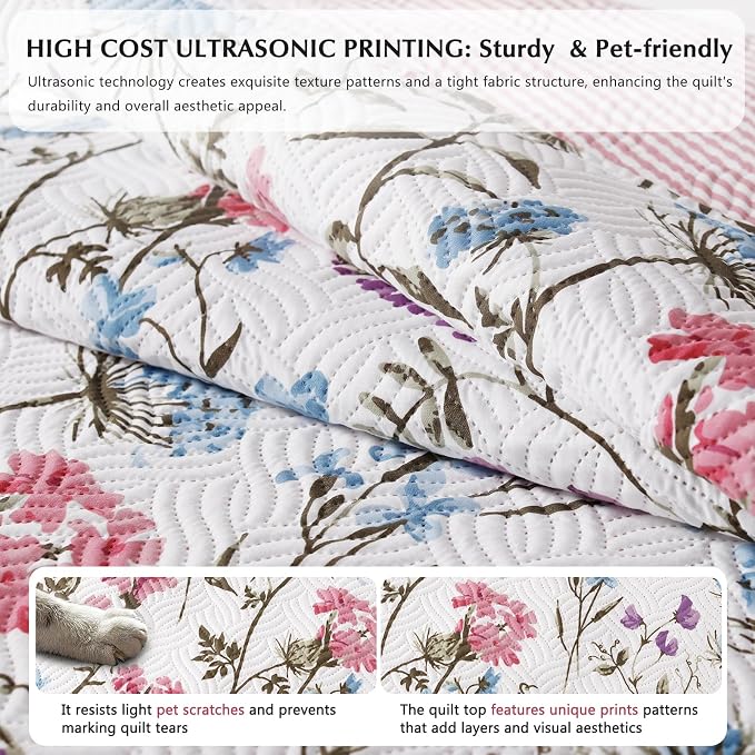GOONE XL Queen Quilt Set 90"x96", Lightweight Quilts Queen Size - Image 7