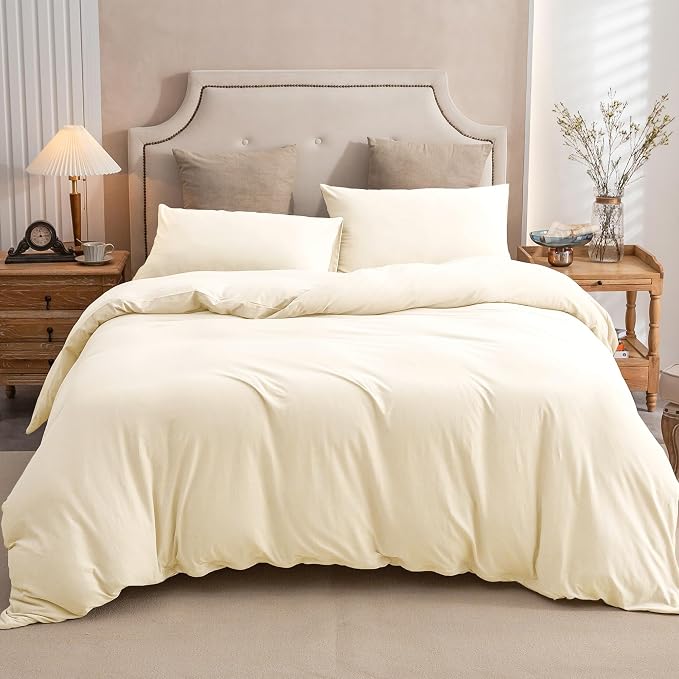 PURE ERA Jersey Knit Duvet Cover Set 100% T-Shirt Cotton Super Soft Comfy 2pc - Image 5