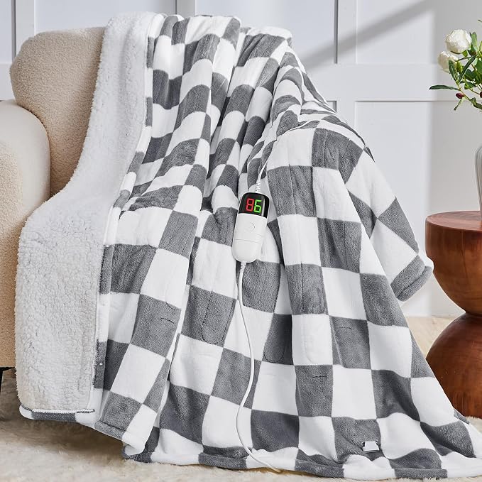 Heated Electric Blanket Throw, 50X60 Heating Blanket by OCTROT