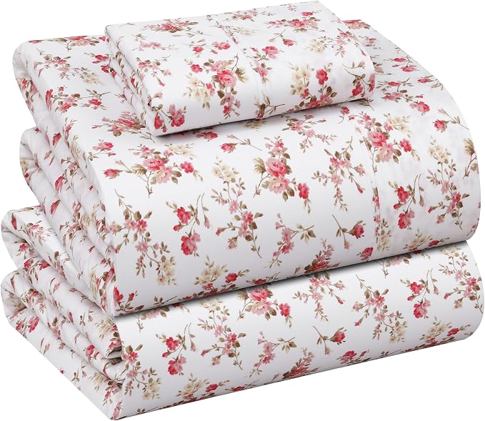 RUVANTI 100% Cotton Sheets – Twin Size Percale Bedding, Cooling & Breathable by Ruvanti
