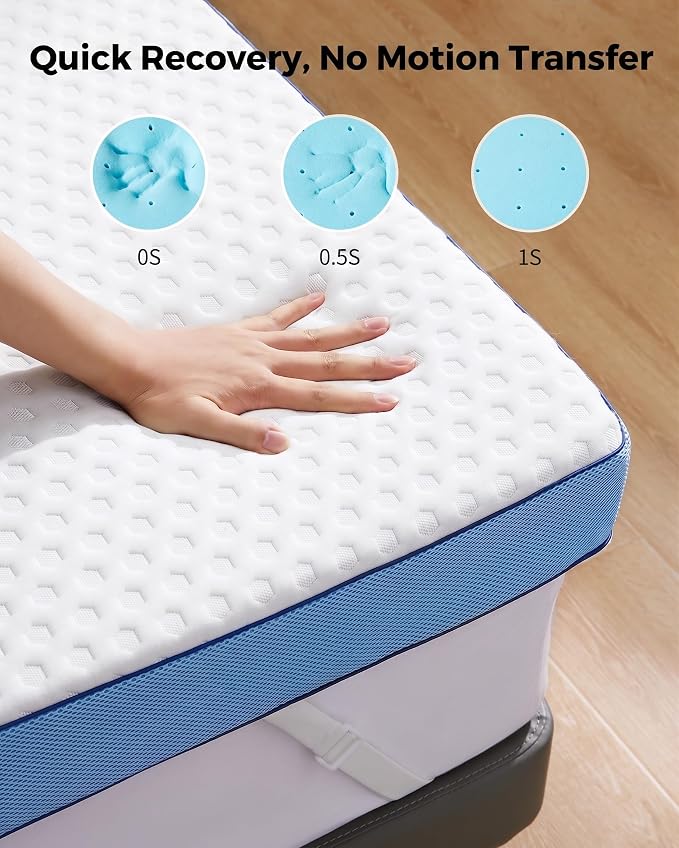 PERLECARE 3 Inch Firm Mattress Topper Twin XL, Cooling Gel-Infused & Bamboo - Image 7