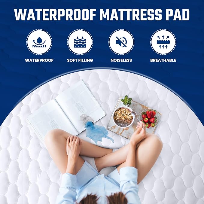 Utopia Bedding Waterproof Mattress Protector, Queen Mattress Pad, Noiseless - Image 5